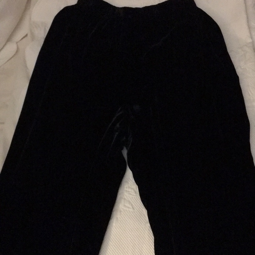 Black velvet pants